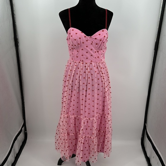 NWT Betsey Johnson dress hearts pink size 8 Valentines Day dress - Picture 2 of 9